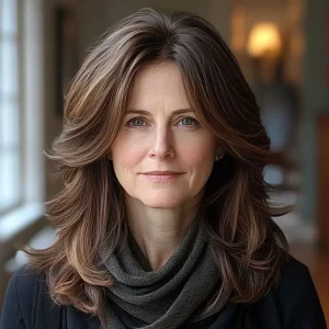 1. Classic Long Layered Cut for Oval Faces