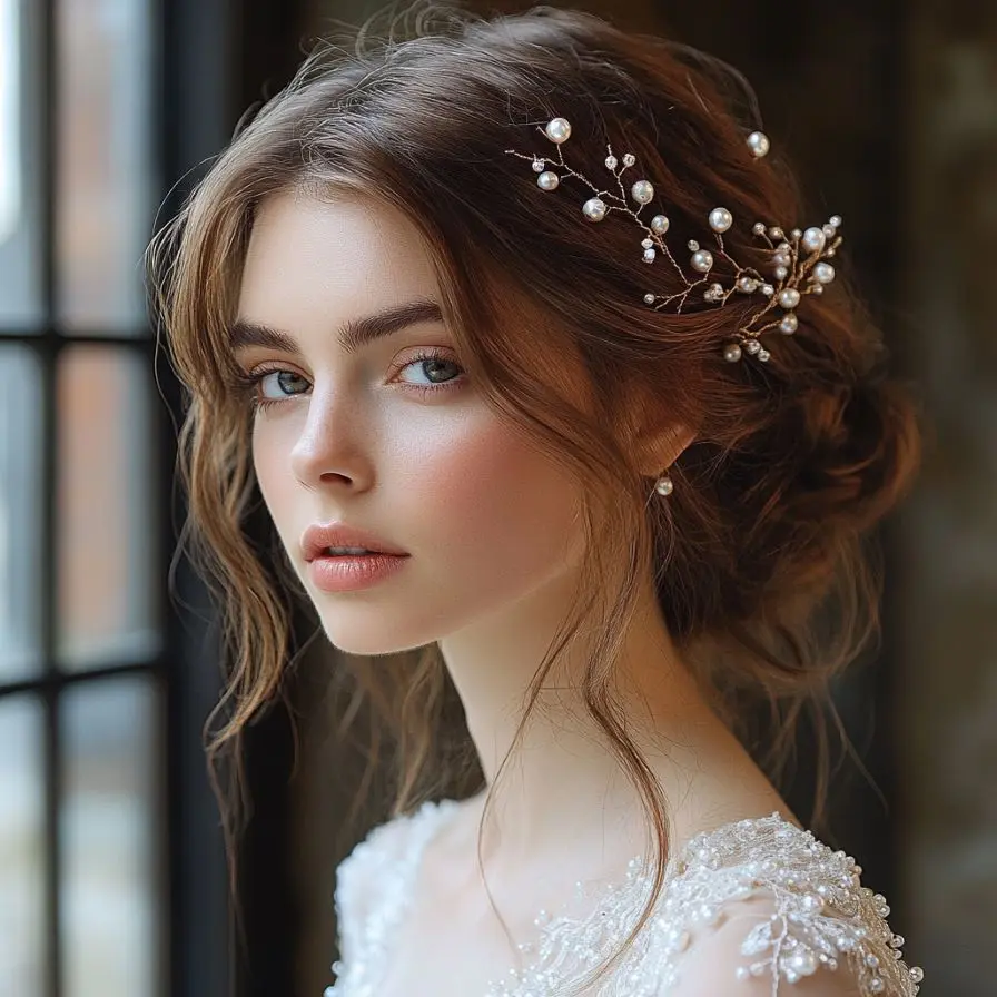 10. Sophisticated Pearl Hairpin Updo min