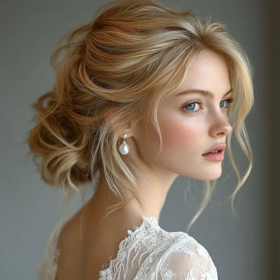 11. Soft Pearl Decorated French Twist min