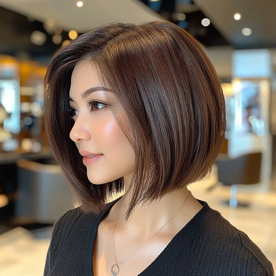 18. Angled Bob for Oval Faces