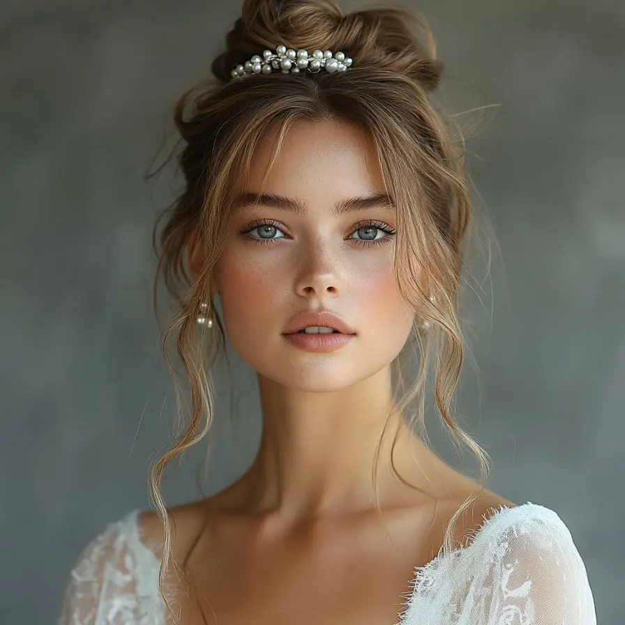 18. Pearl Infused High Topknot min