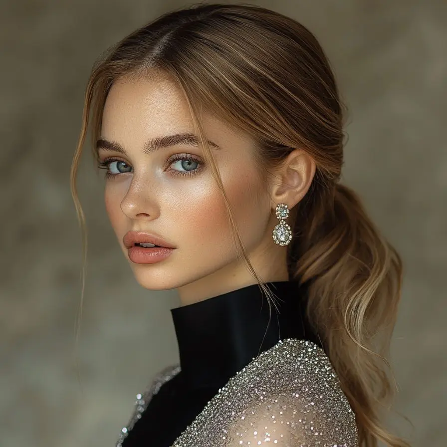 22. Pearl Enhanced Sleek Ponytail min