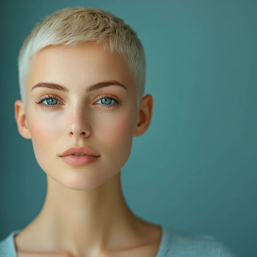 23. The Modern Buzz Cut for Oval Faces