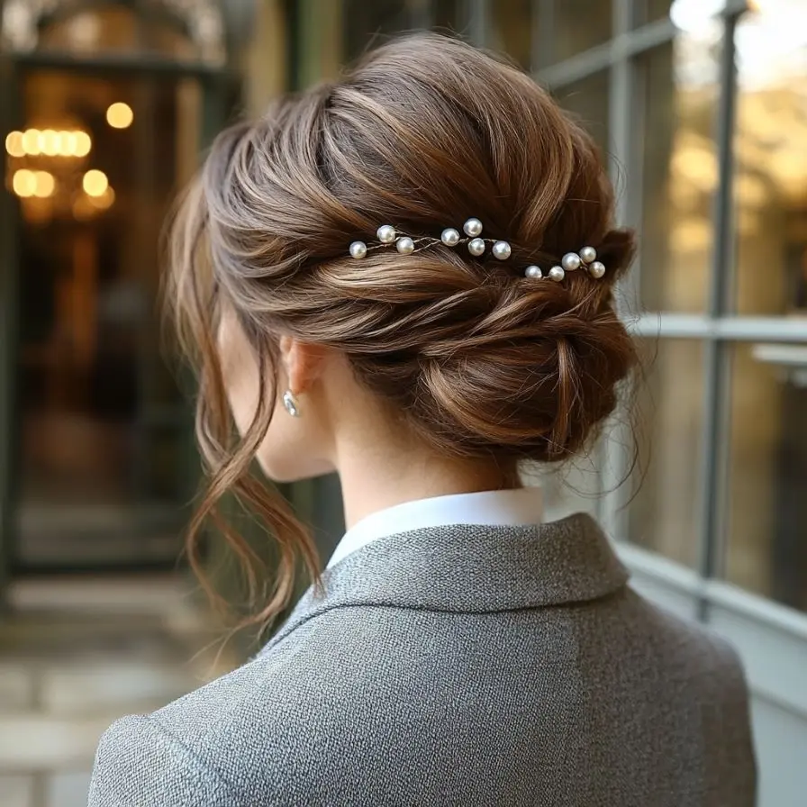 25. Twisted Pearl Accented Side Bun min