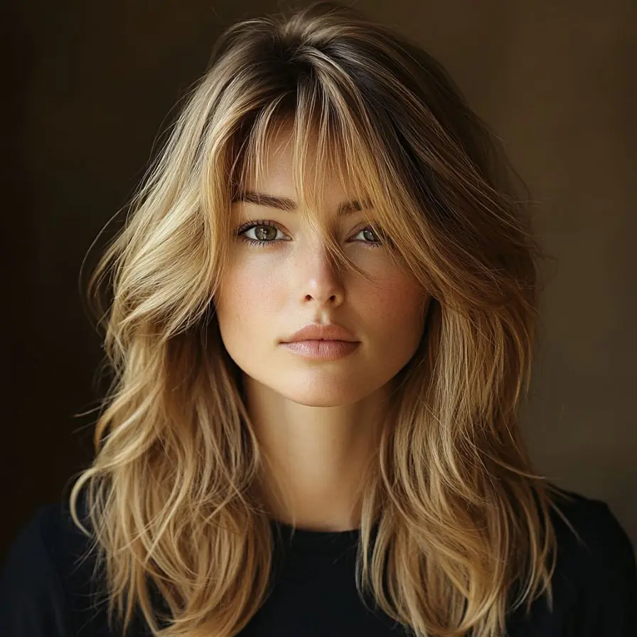 4. Shoulder Length Shag with Bangs