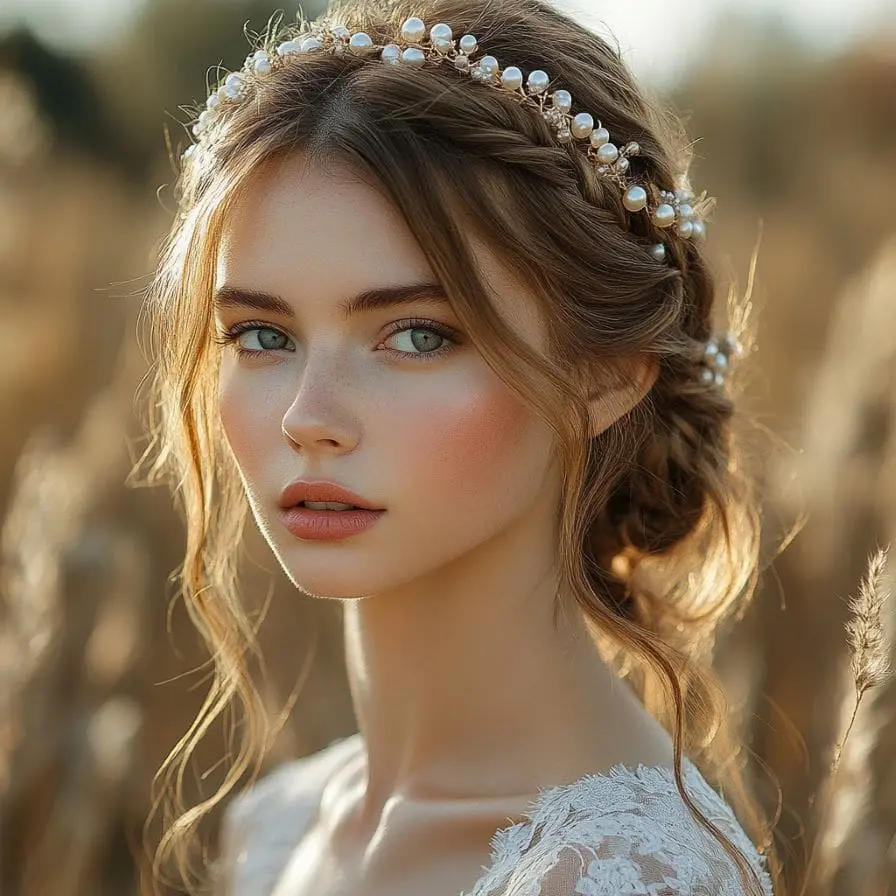 6. Romantic Pearl Braided Halo min