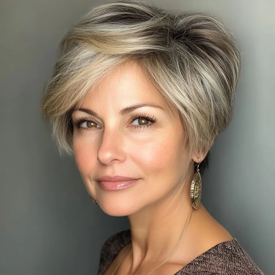 15. Edgy Asymmetrical Wedge Cut for Older Women