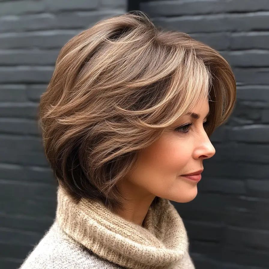 24. Wedge Cut with Subtle Layers for Older Women