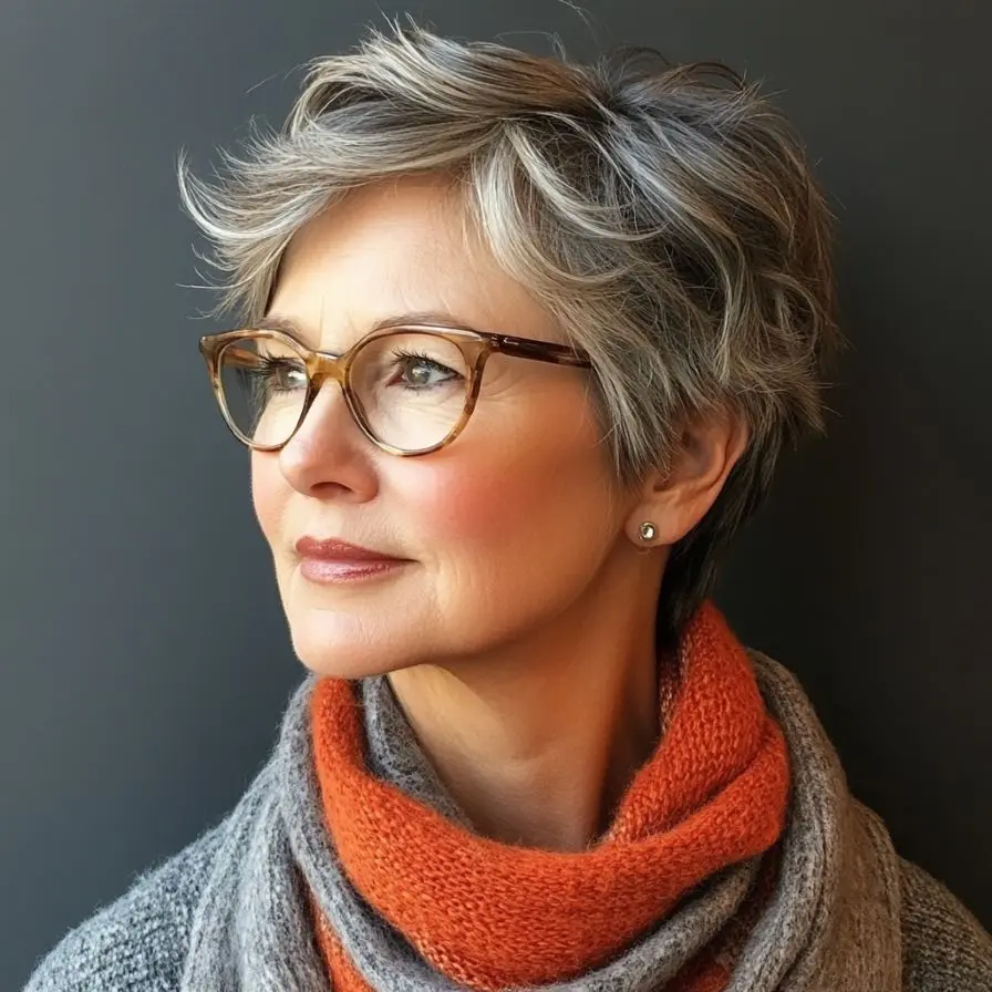 26. Choppy Layered Wedge Cut for Older Women