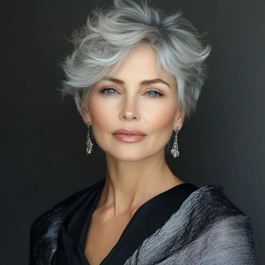 30. Old Hollywood Inspired Wedge Cut for Older Women