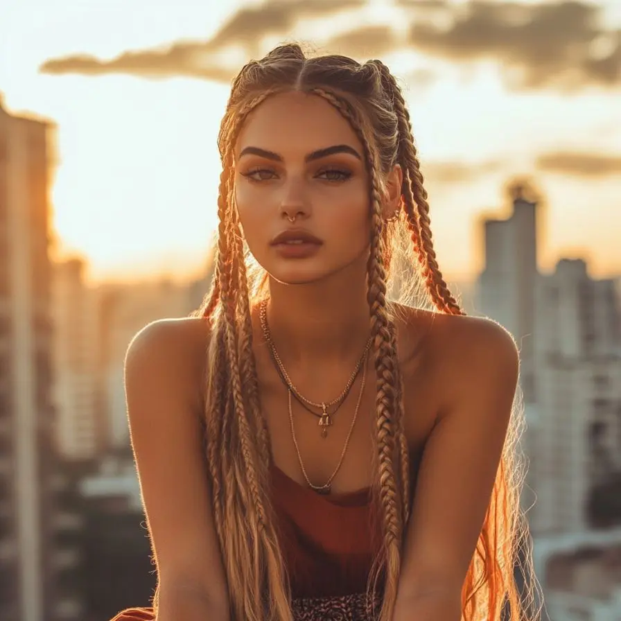 12.Bold Blonde Accented Braids