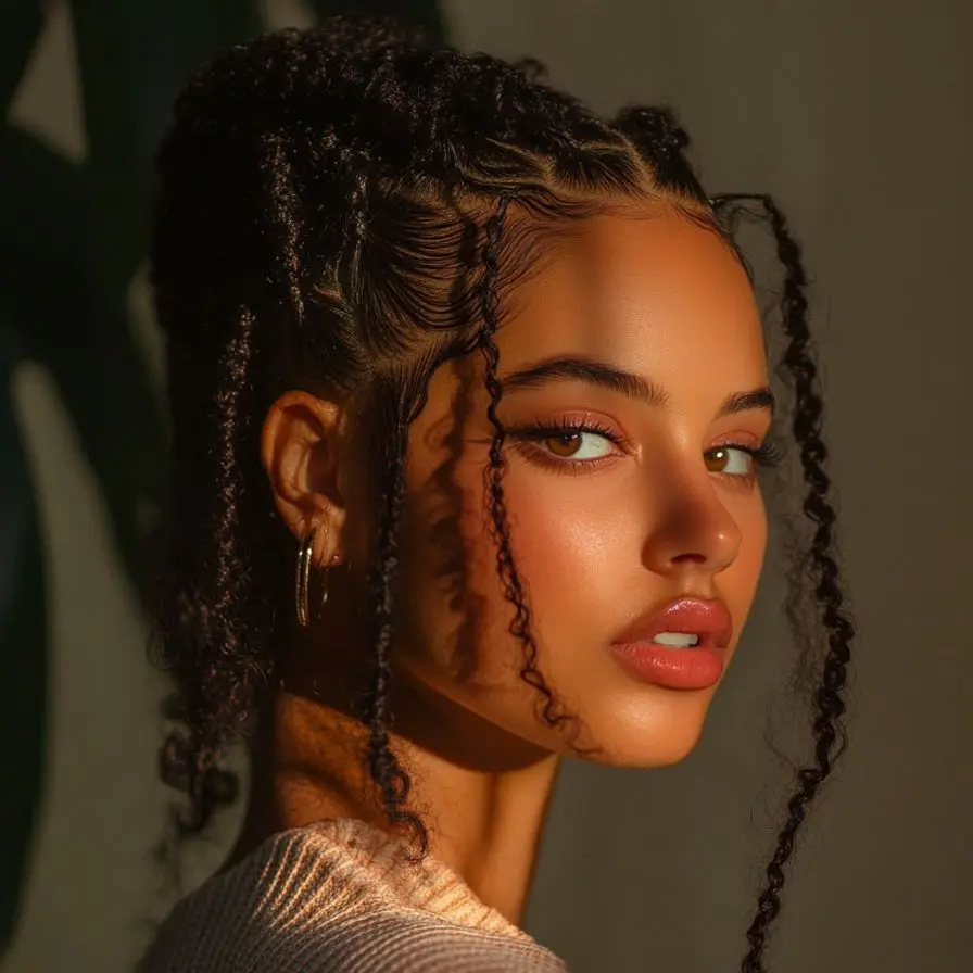 14.Cornrows Transitioning to Curls