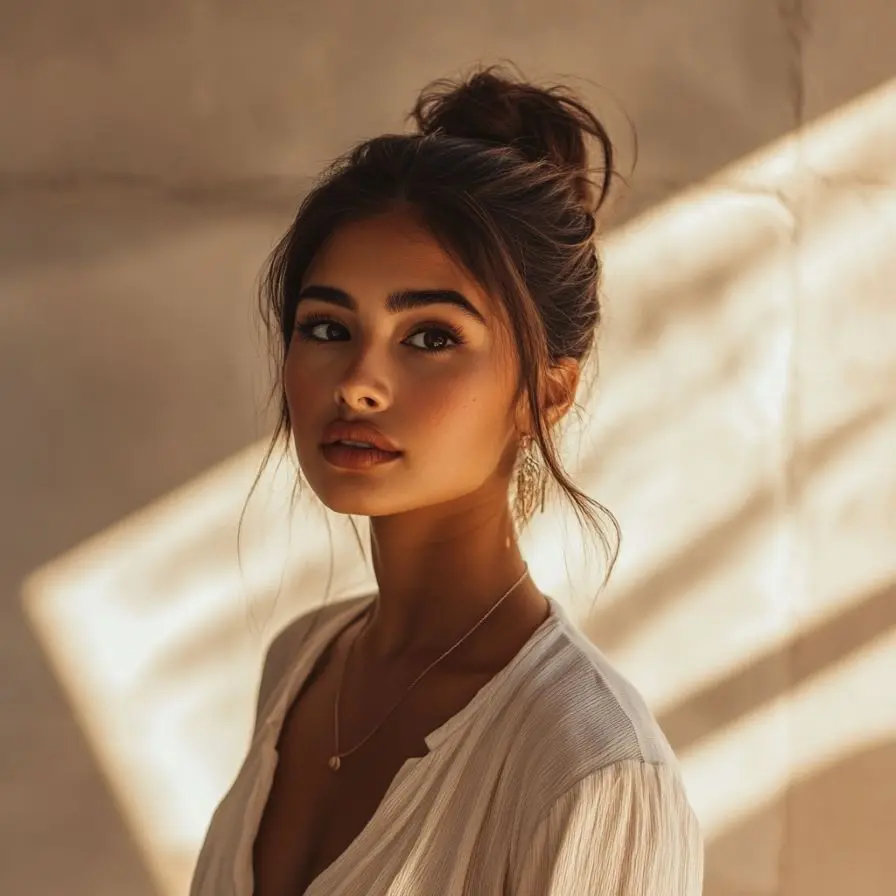 2.Elegant Half Up Bun for Latinas