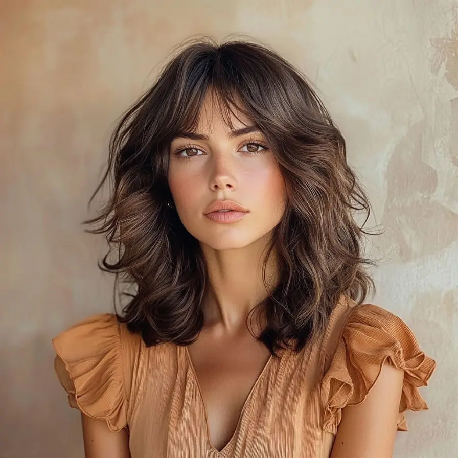 24. Curtain Bangs Lob