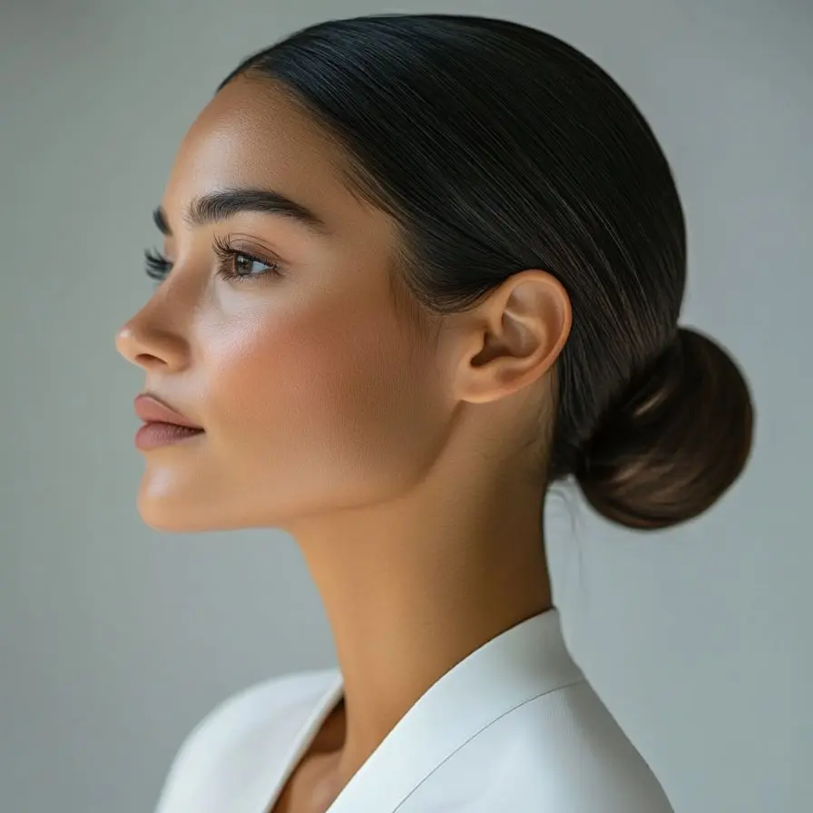 4.Sophisticated Low Bun for Latina Women
