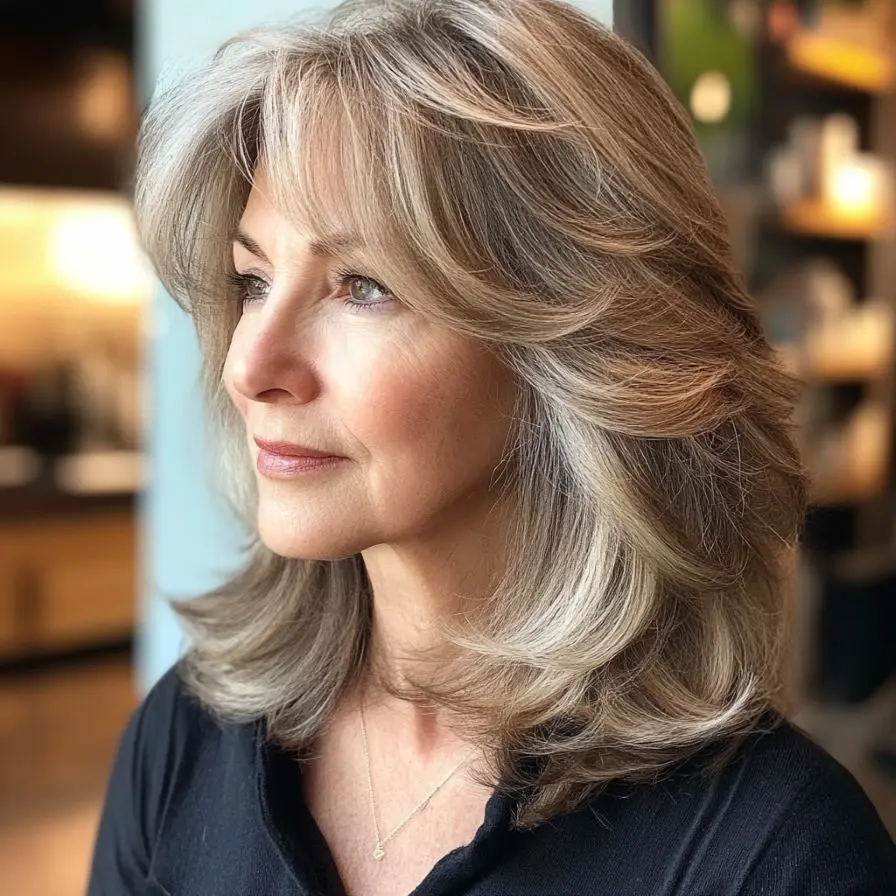 layered hairstyles for women over 60