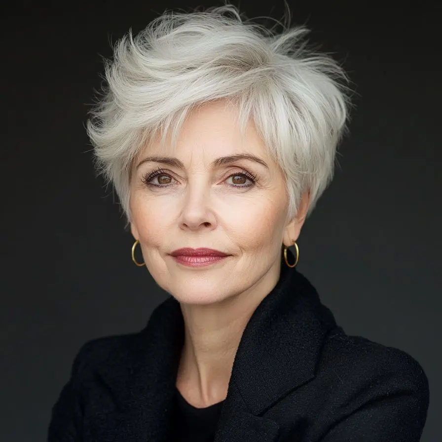 5 Layered Pixie Cut with Side Swept Bangs